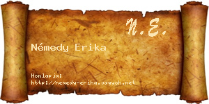 Némedy Erika névjegykártya